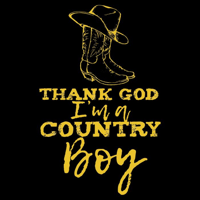 Country Music Lyrics Quotes Thank God IM A Country Boy Youth Performance Sprint T-Shirt