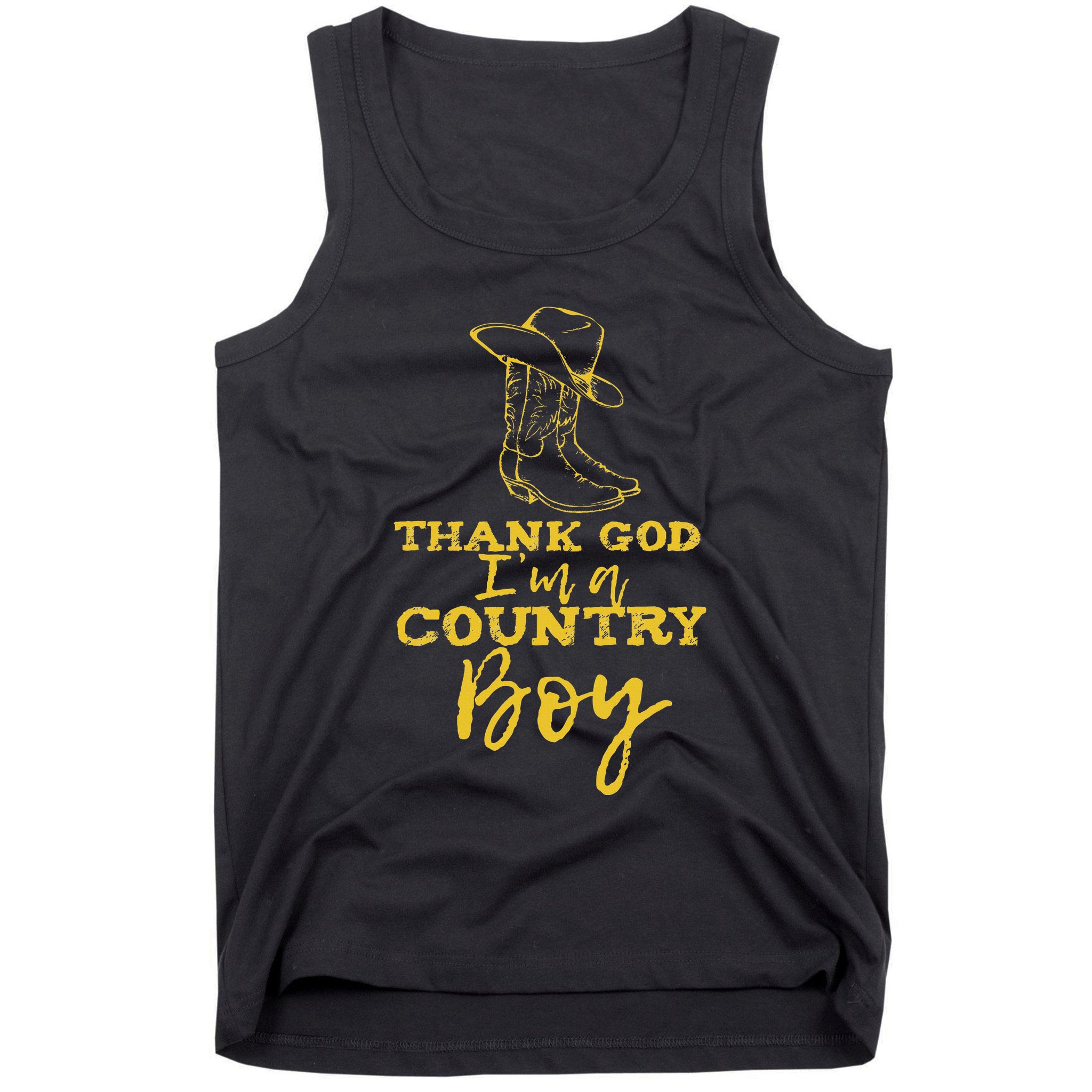 Country Music Lyrics Quotes Thank God IM A Country Boy Tank Top