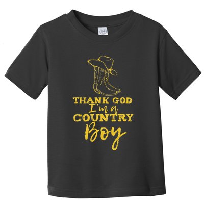 Country Music Lyrics Quotes Thank God IM A Country Boy Toddler T-Shirt