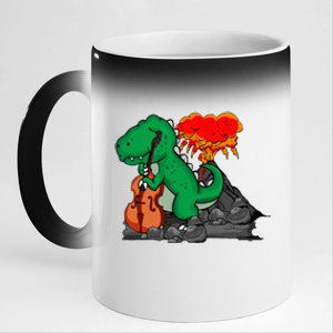 Contrabass Music Lover Dinosaur Musician Double Bass 11oz Black Color Changing Mug