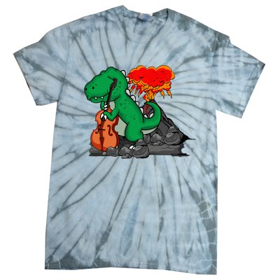 Contrabass Music Lover Dinosaur Musician Double Bass Tie-Dye T-Shirt