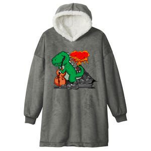 Contrabass Music Lover Dinosaur Musician Double Bass Hooded Wearable Blanket