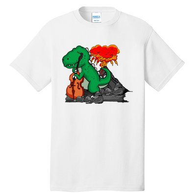 Contrabass Music Lover Dinosaur Musician Double Bass Tall T-Shirt