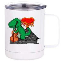 Contrabass Music Lover Dinosaur Musician Double Bass 12 oz Stainless Steel Tumbler Cup