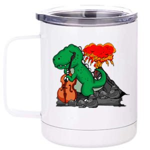 Contrabass Music Lover Dinosaur Musician Double Bass 12 oz Stainless Steel Tumbler Cup