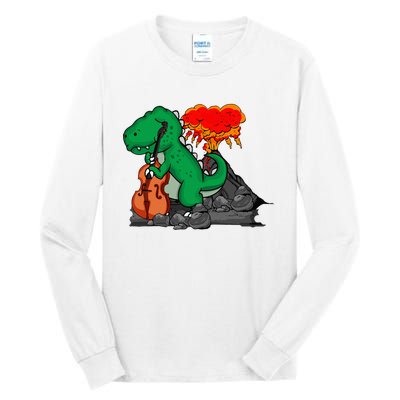 Contrabass Music Lover Dinosaur Musician Double Bass Tall Long Sleeve T-Shirt