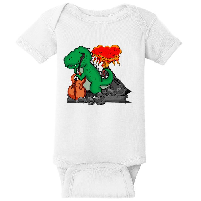 Contrabass Music Lover Dinosaur Musician Double Bass Baby Bodysuit