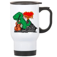 Contrabass Music Lover Dinosaur Musician Double Bass Stainless Steel Travel Mug