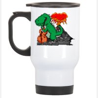 Contrabass Music Lover Dinosaur Musician Double Bass Stainless Steel Travel Mug