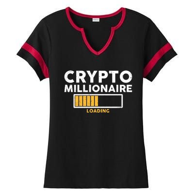 Crypto Millionaire Loading Ladies Halftime Notch Neck Tee