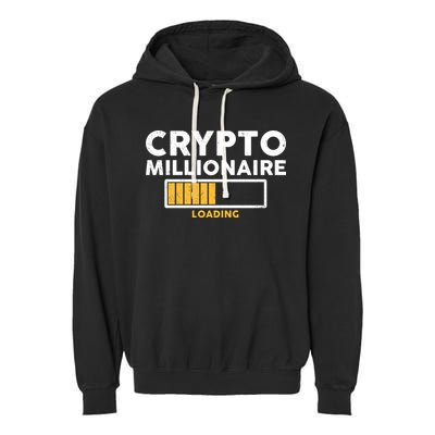 Crypto Millionaire Loading Garment-Dyed Fleece Hoodie