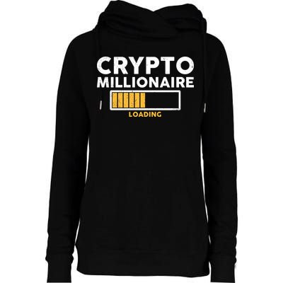Crypto Millionaire Loading Womens Funnel Neck Pullover Hood