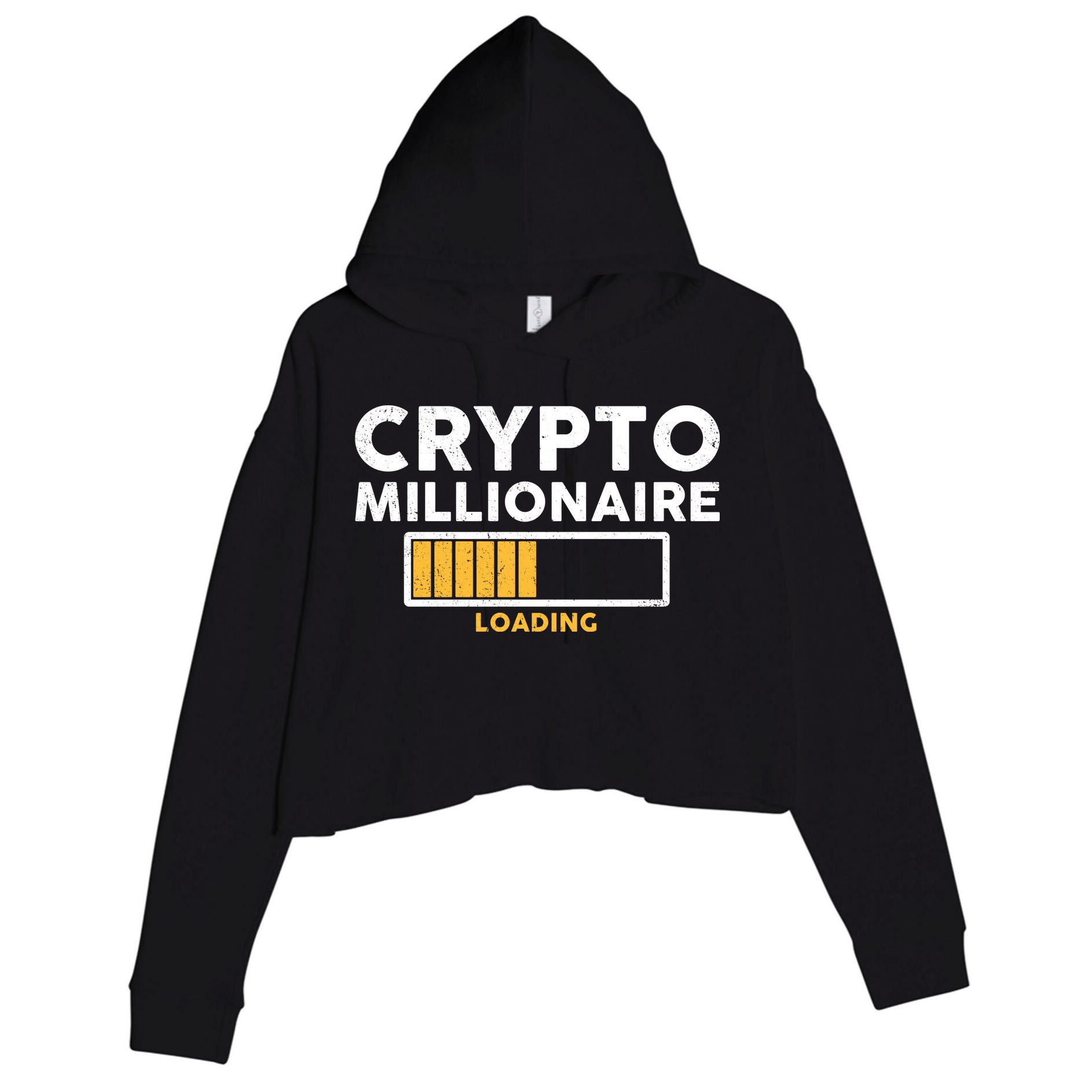 Crypto Millionaire Loading Crop Fleece Hoodie