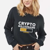 Crypto Millionaire Loading Cropped Pullover Crew