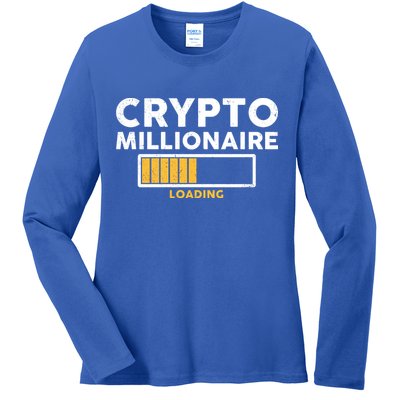 Crypto Millionaire Loading Ladies Long Sleeve Shirt