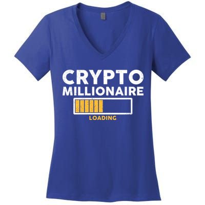 Crypto Millionaire Loading Women's V-Neck T-Shirt