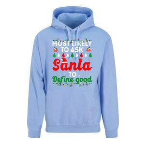 Christmas Most Likely To Ask Santa To Define Good Family Matching Gift Unisex Surf Hoodie