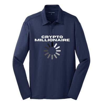 Crypto Millionaire Loading Silk Touch Performance Long Sleeve Polo