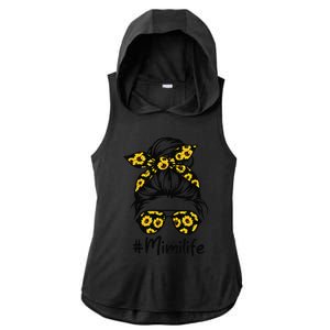 Classy Mimi Life With Sunflower Messy Bun Mother's Day Ladies PosiCharge Tri-Blend Wicking Draft Hoodie Tank