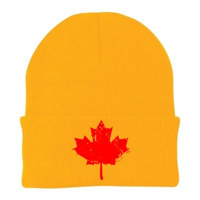 Canada Maple Leaf Canadian Flag Distressed Design Cool Gift Knit Cap Winter Beanie