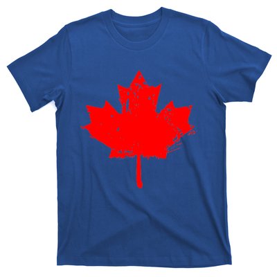 Canada Maple Leaf Canadian Flag Distressed Design Cool Gift T-Shirt