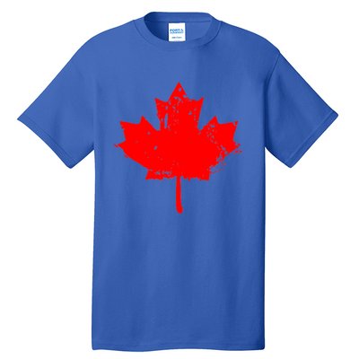 Canada Maple Leaf Canadian Flag Distressed Design Cool Gift Tall T-Shirt