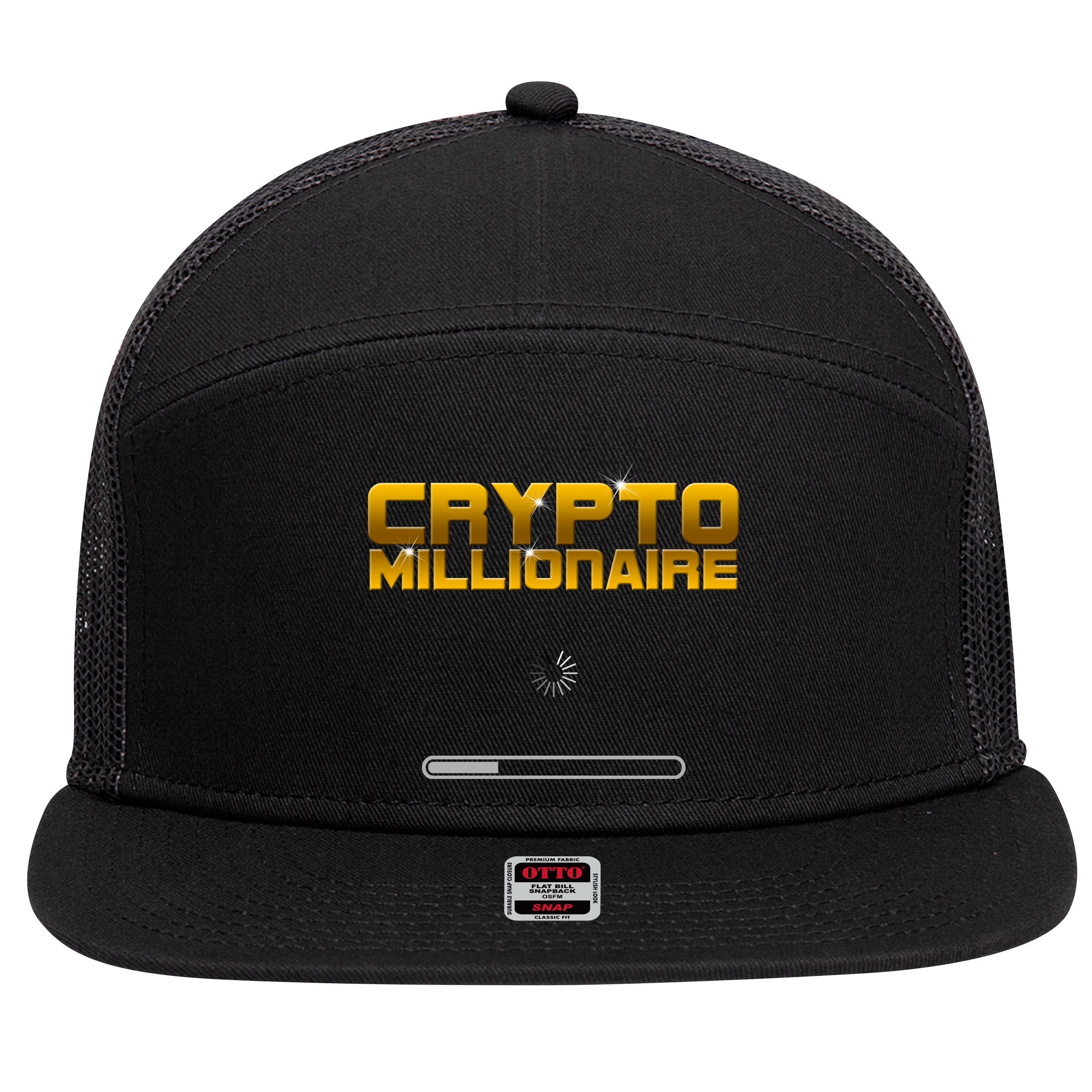 Crypto Millionaire Loading 7 Panel Mesh Trucker Snapback Hat