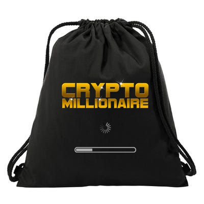 Crypto Millionaire Loading Drawstring Bag