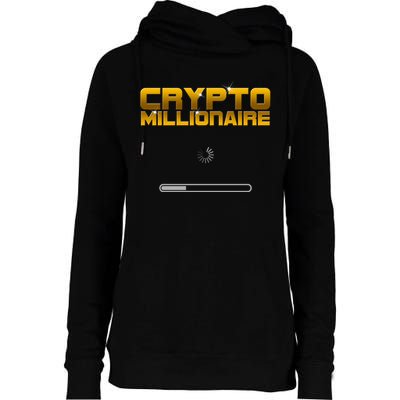 Crypto Millionaire Loading Womens Funnel Neck Pullover Hood
