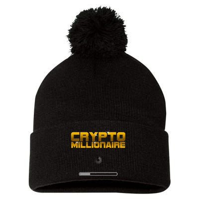 Crypto Millionaire Loading Pom Pom 12in Knit Beanie