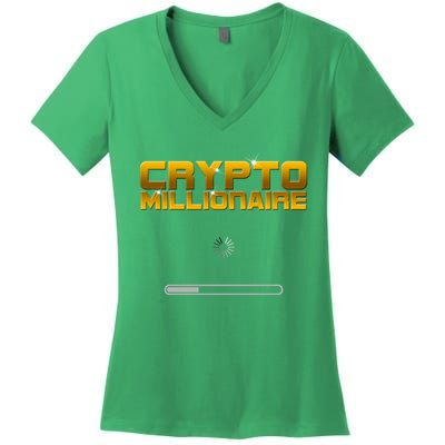 Crypto Millionaire Loading Women's V-Neck T-Shirt