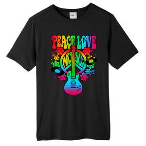 Cute Music Lover Colorful Guitar Lover Peace Love Music Tall Fusion ChromaSoft Performance T-Shirt