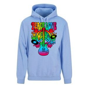 Cute Music Lover Colorful Guitar Lover Peace Love Music Unisex Surf Hoodie