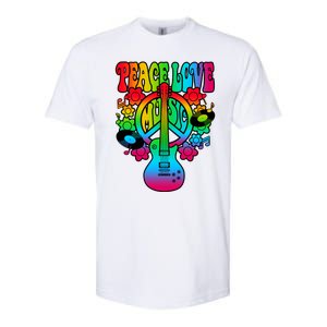 Cute Music Lover Colorful Guitar Lover Peace Love Music Softstyle CVC T-Shirt