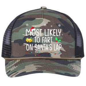 Christmas Most Likely To Fart On Santas Lap Family Holiday Gift Retro Rope Trucker Hat Cap