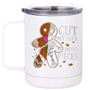 Cut My Life Into Pieces Gingerbread Christmas 12 oz Stainless Steel Tumbler Cup