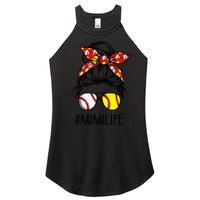 Classy Mimi Life Softball Baseball Mother's Day Messy Bun Women’s Perfect Tri Rocker Tank