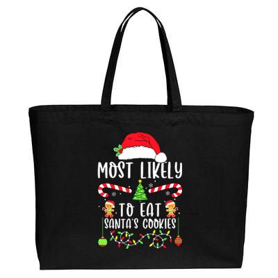 Cute Most Likely To Drink All The Cookies Gift For Christmas Cotton Canvas Jumbo Tote