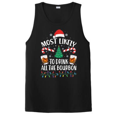 Christmas Most Likely To Drink All The Bourbon PosiCharge Competitor Tank