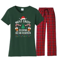 Christmas Most Likely To Drink All The Bourbon Women's Flannel Pajama Set