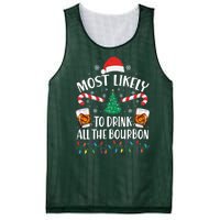 Christmas Most Likely To Drink All The Bourbon Mesh Reversible Basketball Jersey Tank