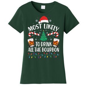 Christmas Most Likely To Drink All The Bourbon Women's T-Shirt