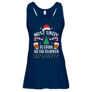 Christmas Most Likely To Drink All The Bourbon Ladies Essential Flowy Tank