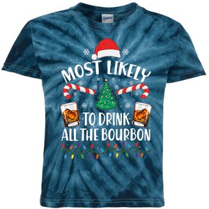 Christmas Most Likely To Drink All The Bourbon Kids Tie-Dye T-Shirt