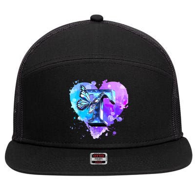 Concert Music Lover Summer Vacation City Funny Butterfly Art 7 Panel Mesh Trucker Snapback Hat