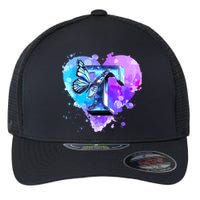 Concert Music Lover Summer Vacation City Funny Butterfly Art Flexfit Unipanel Trucker Cap