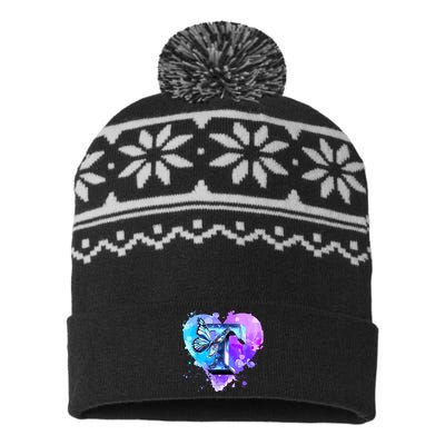 Concert Music Lover Summer Vacation City Funny Butterfly Art USA-Made Snowflake Beanie