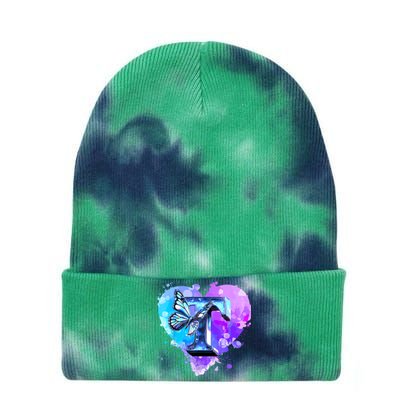 Concert Music Lover Summer Vacation City Funny Butterfly Art Tie Dye 12in Knit Beanie