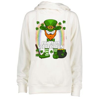 Cat Mom Leprechaun Family Matching St Patricks Day Party Gift Womens Funnel Neck Pullover Hood