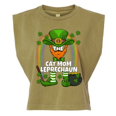 Cat Mom Leprechaun Family Matching St Patricks Day Party Gift Garment-Dyed Women's Muscle Tee